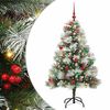 vidaXL Sztuczna choinka Zielono-biały 150 cm PVC, Metal i Plastik