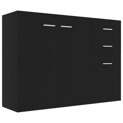 vidaXL Komoda, czarna, 105 x 30 x 75 cm, płyta wiórowa