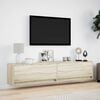 vidaXL Ścienna szafka pod TV, z LED, dąb sonoma, 180x31x38 cm