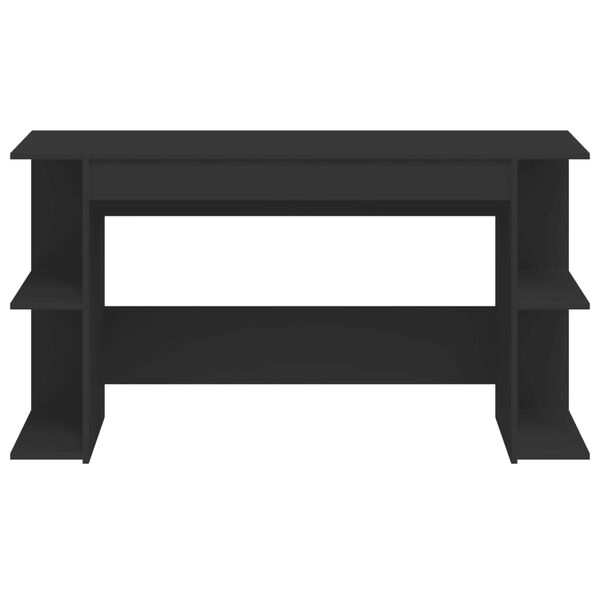 vidaXL Biurko, czarne, 140x50x75 cm, materiał drewnopochodny