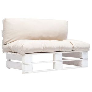 vidaXL Sofa ogrodowa z palet z piaskowymi poduszkami, sosna