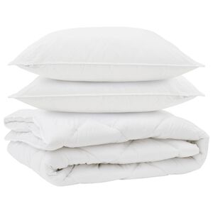 vidaXL Kołdra na każdą porę roku z poduszką 3 pcs Biały Mikrofibra