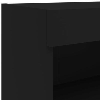 vidaXL 7-cz. zestaw ściennych szafek TV z oświetleniem LED, czarny