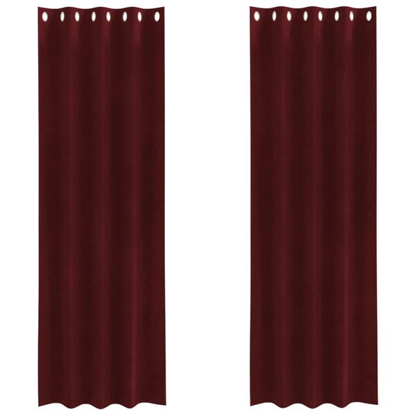 vidaXL Zasłony zaciemniające 2 pcs Czerwone wino 140 x 225 cm Aksamit