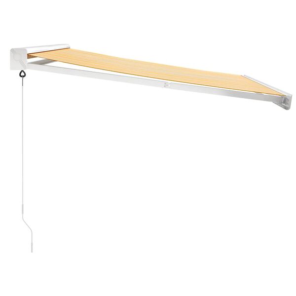 vidaXL Zwijana markiza, ż&oacute;łto-biała, 3x2,5 m, tkanina i aluminium