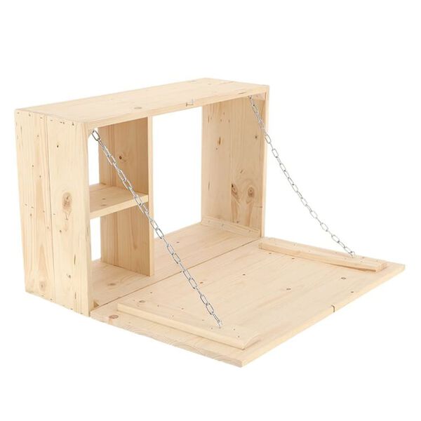 Esschert Design Wiszący barek z rozkładaną p&oacute;łką, M, naturalny