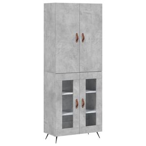 vidaXL Witrynka, szarość betonu 69,5x34x180 cm materiał drewnopochodny