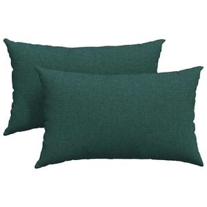 vidaXL Poduszki na sofę 2 pcs Ciemna zieleń 50 x 30 cm tkanina