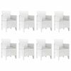 vidaXL Zestaw do jadalni w ogrodzie 9 pcs Biały polipropylen