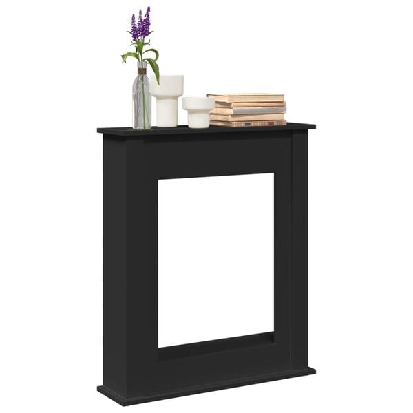 vidaXL Obudowa kominka, czarna, 75x20x87,5cm, materiał drewnopochodny