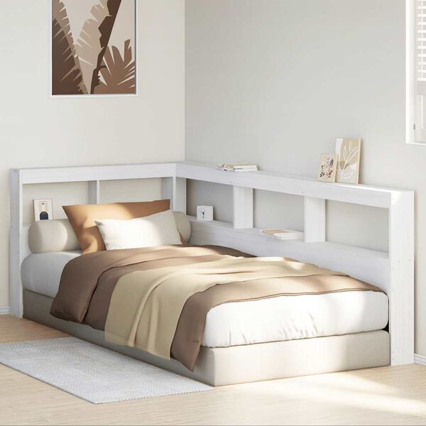 vidaXL Regał na książki z zagł&oacute;wkiem, białe, 90 cm, sosnowe