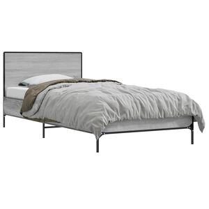vidaXL Rama ł&oacute;żka z wezgłowiem Szary Sonoma 80 x 200 cm
