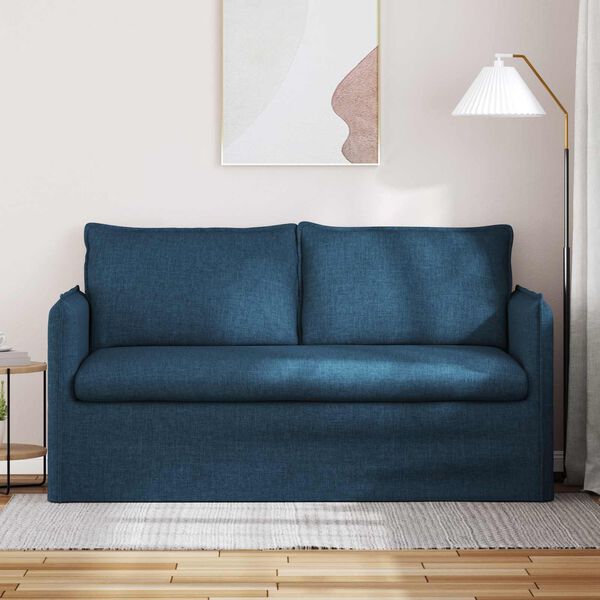 vidaXL Sofa 140cm Niebieski Metal