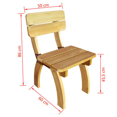 vidaXL Krzesła ogrodowe 2 szt., impregnowane drewno sosnowe