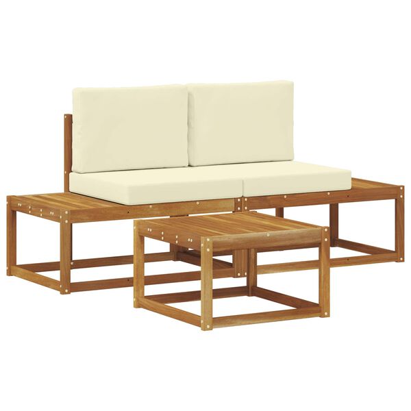 vidaXL Zestaw sof na zewnątrz z poduszką 3 pcs Naturalny