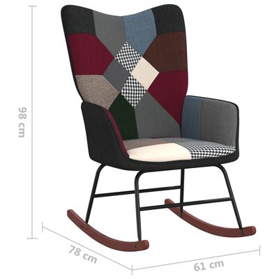 vidaXL Fotel bujany z podnóżkiem, patchworkowy, obity tkaniną