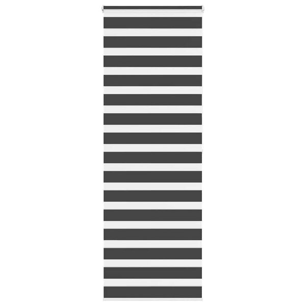 vidaXL Roleta zebra, czarna, szerokość tkaniny 80,9 cm, poliester