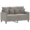 vidaXL Sofa 2-osobowa, jasnoszara, 120 cm, tapicerowana aksamitem