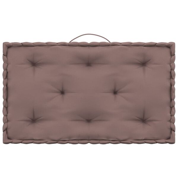 vidaXL Poduszki na podłogę lub palety, 3 szt., taupe, bawełniane