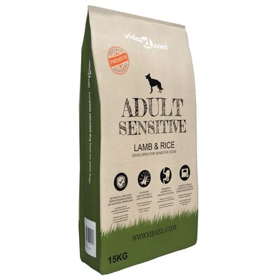 vidaXL Sucha karma dla psów Adult Sensitive Lamb & Rice, 2 szt., 30 kg