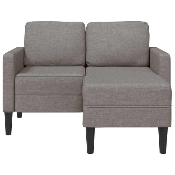 vidaXL Sofa 2-osobowa z szezlongiem w kształcie litery L, kolor taupe