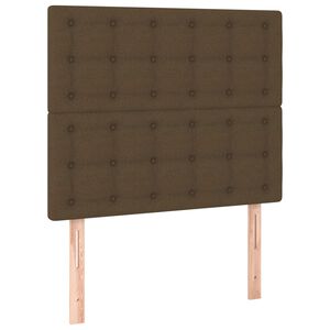 vidaXL Zagł&oacute;wek ciemnobrązowy 80x5x118/128 cm tkanina