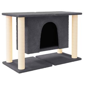 vidaXL Drapak dla kota z sizalowymi słupkami, ciemnoszary, 50 cm