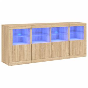 vidaXL Szafka z oświetleniem LED, dąb sonoma, 163x37x67 cm