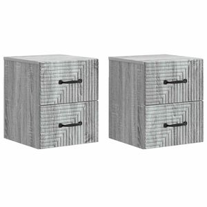 vidaXL Wisząca Szafka Nocna 2 pcs Szary Sonoma 34,5 x 33 x 40 cm