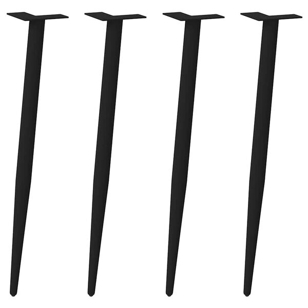 vidaXL Nogi do stołu konsolowego w kształcie stożka 4 szt. Czarne 72-73 cm Stalowe