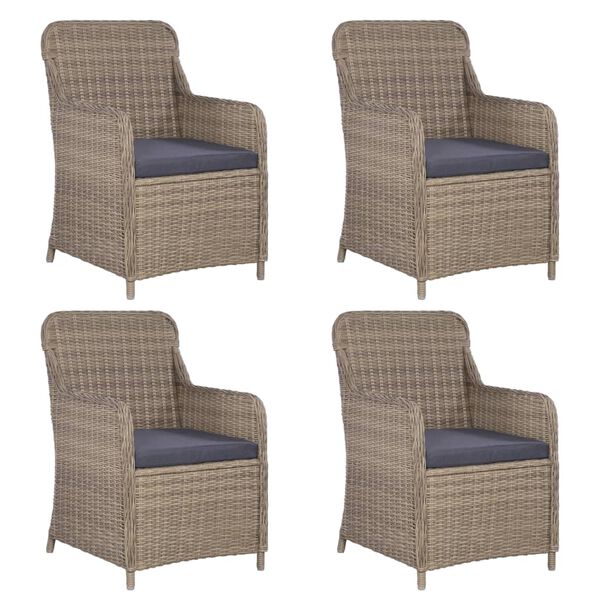 vidaXL 5-częściowy zestaw mebli ogrodowych, brązowy