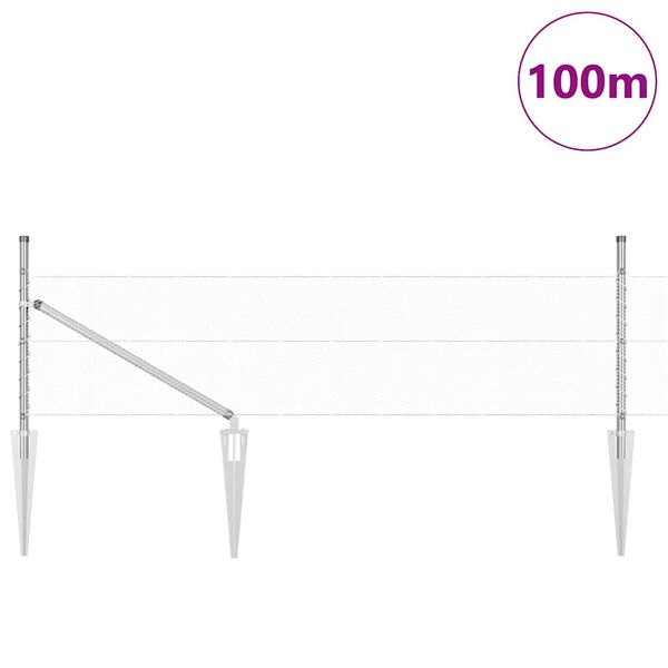 vidaXL Słupek ogrodzeniowy. Srebrny 100 x 0,8 m (siatka 13 mm) Stal
