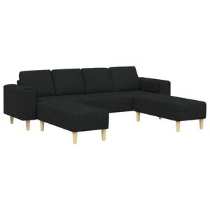 vidaXL Sofa do salonu 3 pcs Czarny Poliester