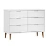 vidaXL Komoda MOLDE, biała, 113x40x80 cm, lite drewno sosnowe