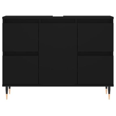vidaXL Szafka łazienkowa, czarna, 80x33x60 cm, materiał drewnopochodny
