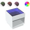 vidaXL Stolik kawowy z LED Infinity, biały, 50x50x50 cm