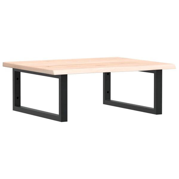 vidaXL Półka ścienna pod umywalkę, stal i lite drewno dębowe