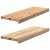 vidaXL Parapety 2 szt., surowe, 70x30x2 cm, lite drewno dębowe