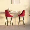 vidaXL Stołki barowe, 2 szt., winna czerwień, tapicerowane aksamitem
