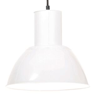 vidaXL Lampa wisząca, 25 W, biała, okrągła, 28,5 cm, E27