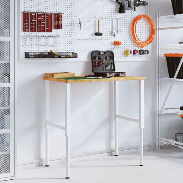 vidaXL Stolik roboczy, jasny brąz, 100x60x(71,5-98) cm, drewno dębowe