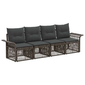 vidaXL Zestaw Sof na Ogr&oacute;d 4 pcs Szary polirattan