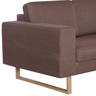 vidaXL 2-osobowa sofa tapicerowana tkaniną, brązowa