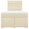 vidaXL Ł&oacute;żko kontynentalne z materacem, kremowe, 120x190 cm, tkanina