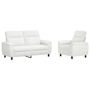 vidaXL Zestaw Sof 2 pcs Biały tkanina