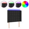 vidaXL Zagł&oacute;wek do ł&oacute;żka z LED, czarny, 93x16x118/128cm sztuczna sk&oacute;ra