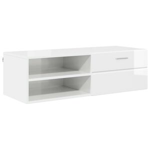 vidaXL Drewniana szafka 100,5 x 39 x 30 cm Wysoki połysk biały