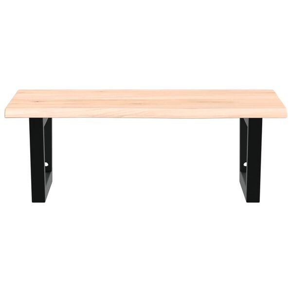 vidaXL P&oacute;łka ścienna pod umywalkę, stal i lite drewno dębowe