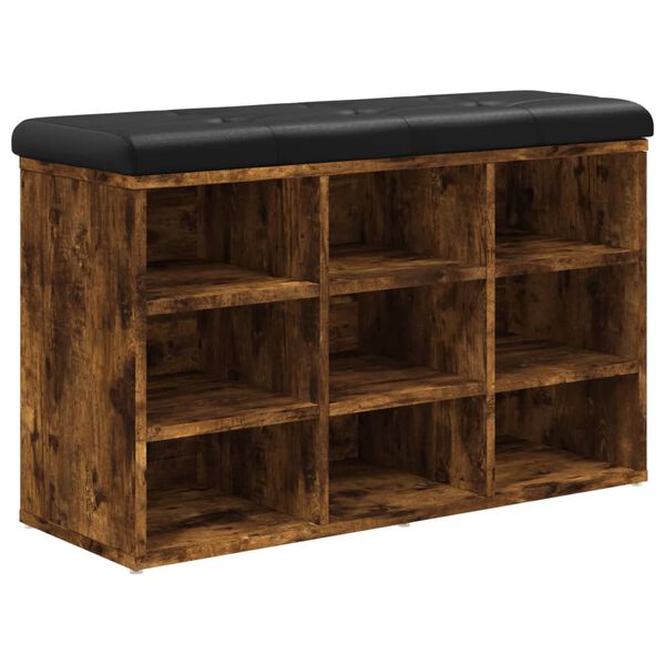 vidaXL Ławka na buty, przydymiony dąb, 82x32x50 cm