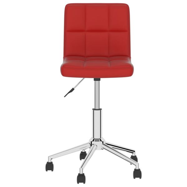 vidaXL Obrotowe krzesła stołowe, 6 szt, winna czerwień, sztuczna sk&oacute;ra